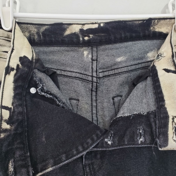 Custom Upcycled Dyed Very Distressed Straight Leg Jeans - Picture 3 of 3